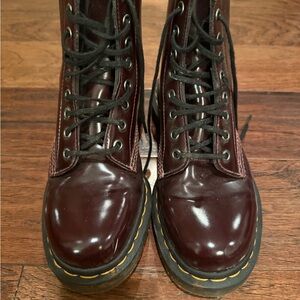 Dr. Martens 1460 Vegan Leather Women's Burgundy Lace-Up Boots. Size 8.